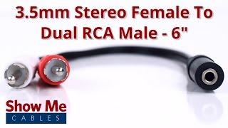 3.5mm Stereo Female To Dual RCA Male Adapter #936