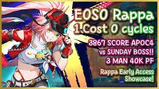 E0S0 Rappa 1 Cost 0 Cycles MoC12 | 3867 APOC4 vs Sunday Boss | 3 Mans 40k PF | HSR Early Access!