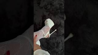 white stiletto heel sandals | #shorts #shoes #trending