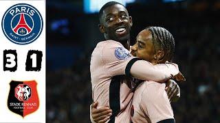 PSG vs Rennes 3-1 | 2024 Ligue 1 | Matchday Highlights