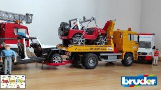 Step into the World of Bruder MAN TGA Tow Truck & Cross Country Vehicle Adventure with this Unboxing