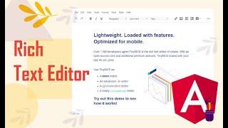 How to integrate TinyMCE rich text editor in angular application