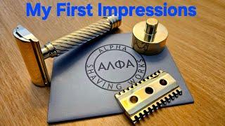 Stubble Meets Steel. The Guido brass DE Safety Razor. Alpha Shaving Works. First Impressions.