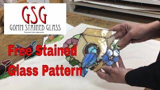 Free Stained Glass Birdhouse Pattern V260