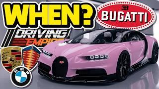 When will **BIG BRANDED** Cars Come To Driving Empire!!?? (Bugatti, Koenigsegg, etc)