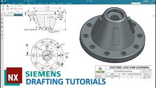 SIEMENS NX DRAFTING #4 | CREATE 2D DRAWING FROM 3D MODEL - PRACTICE EXERCISE FOR BEGINERS (NX 1953)