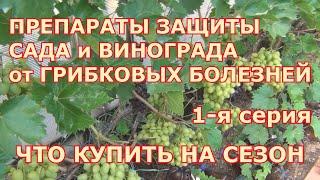 1-я серия. ПРЕПАРАТЫ ЗАЩИТЫ САДА и ВИНОГРАДА  от БОЛЕЗНЕЙ. ЧТО КУПИТЬ НА СЕЗОН.