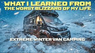 Surviving Extreme Blizzard, Winter Van Life Snow Storm Camping in Freezing Temperatures #vanlife