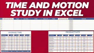 Excel Time & Motion study template - Calculate bench mark & productivity & set the targets - BPO