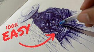 EASY WAY TO DRAW ANIME (Monkey D. Luffy)| by ganesh