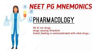 MNEMONICS FOR NEET PG PHARMACOLOGY