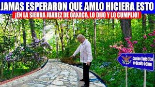 El pueblo llora de felicidad al ver el camino de Benito Juarez, que AMLO mando a construir.