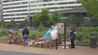 Barricades up, people starting to arrive for ‘No Kings' protest in Philadelphia