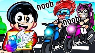 Me Hice Pasar por NOOB en el OBBY de BICICLETA Despúes Utilicé UNA MOTO HACKER VOLADORA |Karim Juega