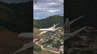 Beautiful Island, Dangerous Mission: Heart-Pounding Moments of Landing! #shorts #airplane  0053