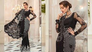 Maria.B Original Black Saree Unboxing | Original Brands Suits Unboxing