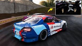 Tandem Drifting Nissan S15 on Steel Yard l Assetto Corsa (CAMMUS - Steering Wheel Gameplay)