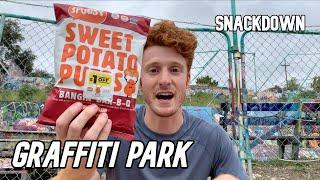 Austin Graffiti Park BBQ | Spudsy Sweet Potato Puffs | SnackDown Austin