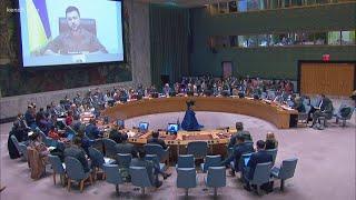 Zelenskyy addresses U.N. Security Council, says Russia is guilty of war crimes