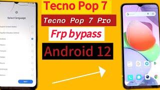 Tecno pop 7 Google FRP Bypass BF6 Android 12 Google Account 