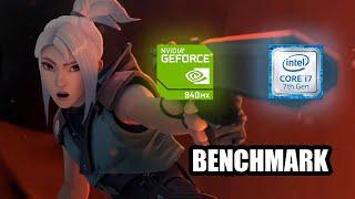 Benchmark VALORANT on Geforce 940MX with i7 7500U