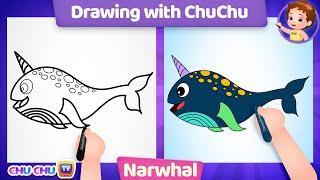 How to Draw a Narwhal? - More Drawings with ChuChu - ChuChu TV Drawing Lessons for Kids