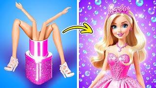 Barbie's Total Glow!  From Messy to Rich Princess Transformation