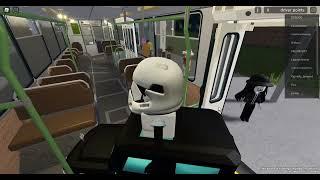 Driving bus in Trolleybus simulator (Roblox)