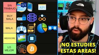 PEORES y MEJORES Áreas de la PROGRAMACION  TIERLIST: Futuro y Trabajo para programadores ‍