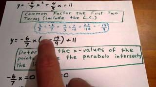 Convert a Quadratic with Fractions to vertex form by partial Factoring; Fractions