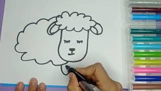 How to Draw sheep easily / Как легко нарисовать овцу / Bolalar uchun oson rasm chizish