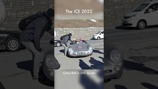 Crazy Brits driving on the snow with Porsche 550 spyder #TheICE #StMoritz 2022