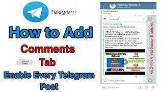 How To Enable Comment Option In Telegram Channel Posts | How To Add Comment Button In telegram Posts