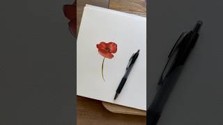 HELLO AUGUST ️ #birthflower #watercolorpainting #redpoppy