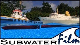 BIG RC MODEL Boat PRINSESSE RAGNHILD in tow - Subwaterfilm