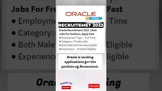 Oracle is inviting applications for the position of Accountant.#jobs2023 #job #privatejobs2023