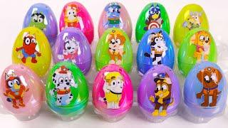 [Toy ASMR] Bluey,Bingo,CoCo & More Character Sparkle Kinder Surprise Eggs | Satisfying No Music