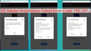 Adobe installation failed error code 195, 107, 41...  Adobe Illustrator Adobe_AfterEffect Tutorials