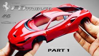 Ferrari F8 Tributo | Alpha Model | 1/24 | Scale Model Building | ASMR [ Part 1 ]