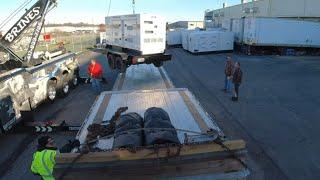 #758 Tow Truck to load Generators and Cable Reels The Life of an Owner Operator Flatbed Truck Driver