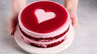 STRAWBERRY VELVET Cake / RED VELVET Cake Recipe with Strawberries / Strawberry Mousse Cake