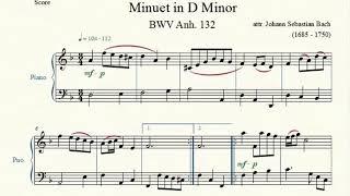 Bach- Menuet D minör BWV Anhang 132