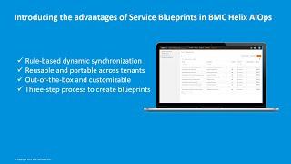Overview of service blueprints in BMC Helix AIOps