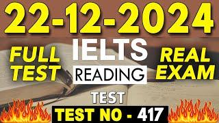 IELTS Reading Test 2024 with Answers | 22.12.2024 | Test No - 417