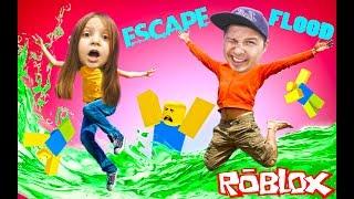 БЕГИ или УТОНЕШЬ ЧЕЛЛЕНДЖ Попробуй не утонуть в игре ROBLOX FLOOD ESCAPE 2 от Папы и Вари