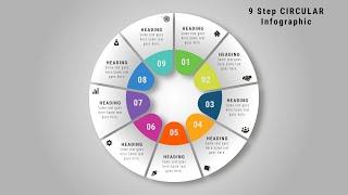 1.Adobe Illustrator Tutorial -  9 Step Circular Infographic Design