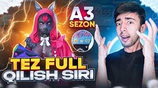 A3 RP TEZ 100 LVL QILISH SIRI  PUBG MOBILE!!!