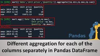 Aggregation in Pandas DataFrame in Python | Aggregating each of the variables separately