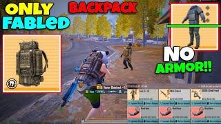 No Armor ( lvl 6 clothes) Only Fabled Backpack challenge | PUBG METRO ROYALE