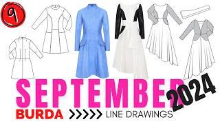 BURDA 9/2024 FULL LINE DRAWINGS | Fall Sewing Inspiration | Inspo